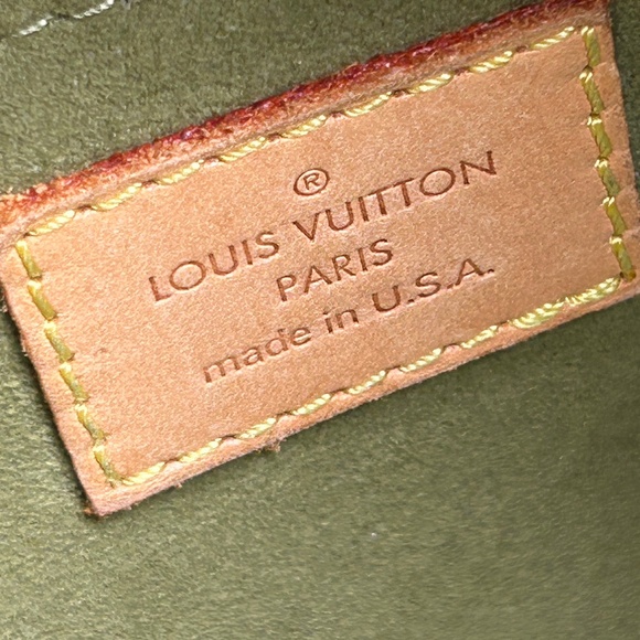 💚💚 RARE  RETIRED authentic Louis Vuitton LICHEN green denim, baggy pm - Picture 13 of 16